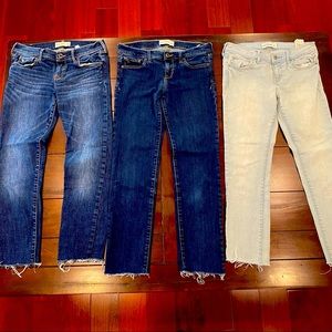 Lot of 3 Abercrombie kids girls skinny jeans. Couple are ankle length.